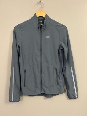 NOBULL Full Zip Reflective Blue Stone Training Jacket Small